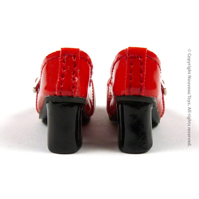 Nouveau Toys 1/6 Scale High Platform Red Glossy Loafer Shoes